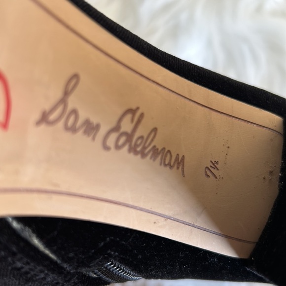 Sam Edelman Black Velvet Calexa Sock Boots Size 7.5 - Picture 9 of 11